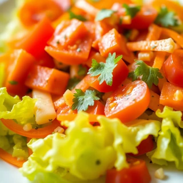 Lettuce, Tomato, and Carrot Salad