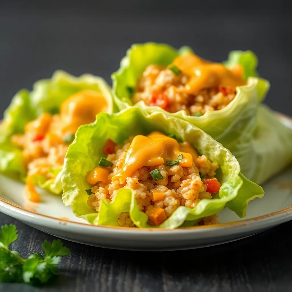 Cheesy Lettuce and Brown Rice Wraps